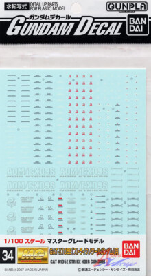 バンダイ MG 1/100 ストライクノワールガンダム デカール