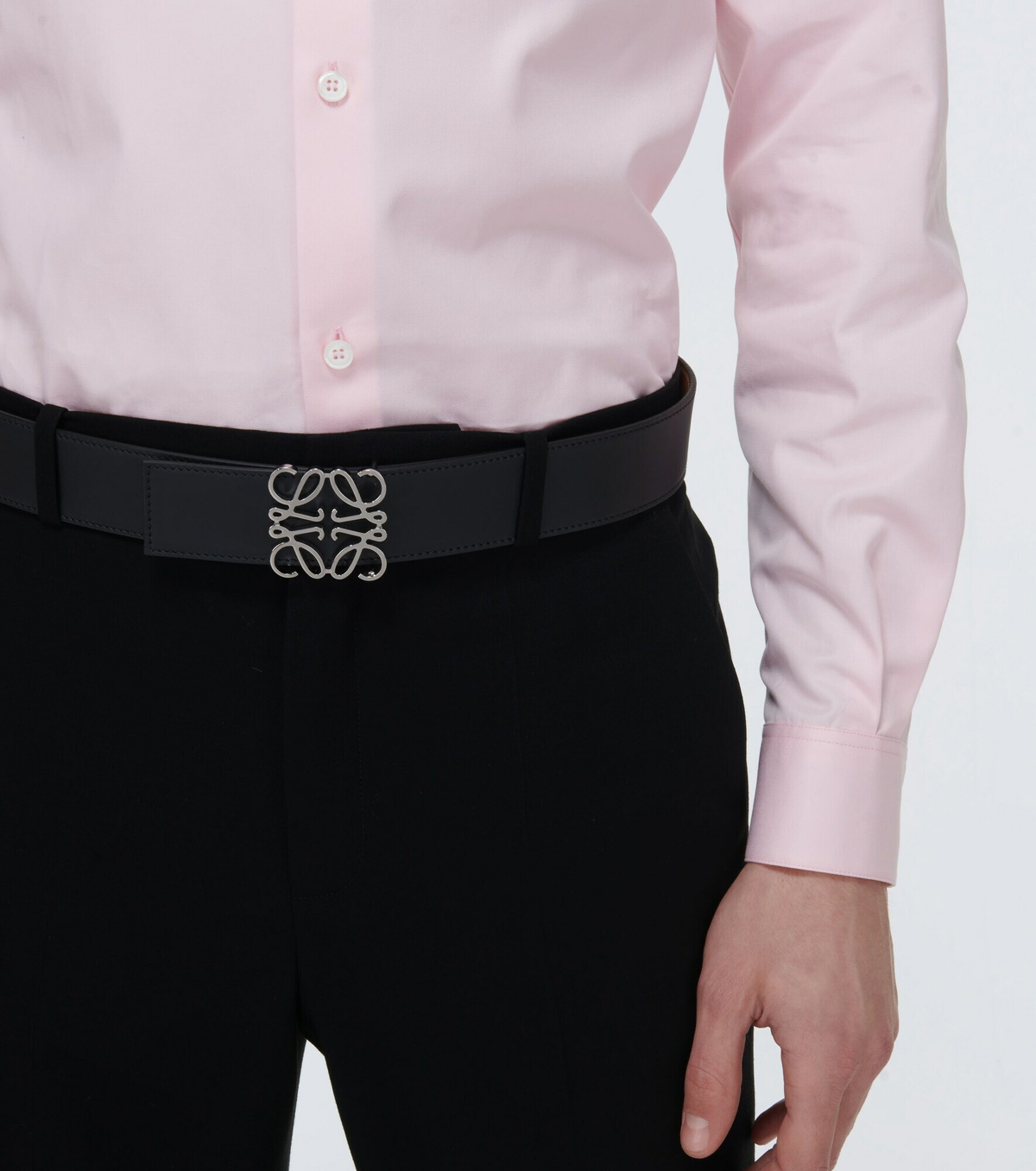 メンズ ロゴバックル リバーシブル レザー ベルト - 2