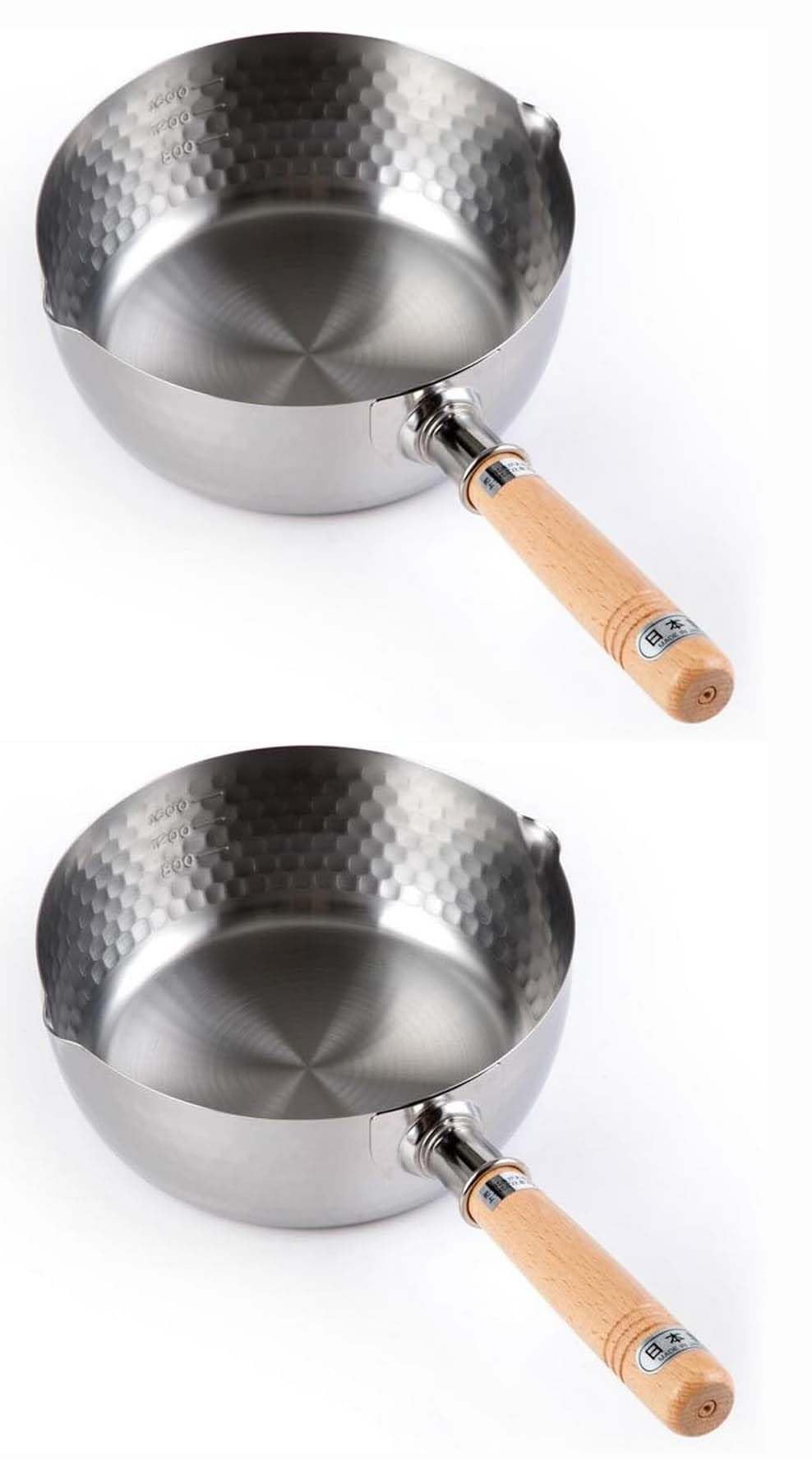 ORIZURU ステンレス 片手 雪平鍋 16cm ガラスふた付き