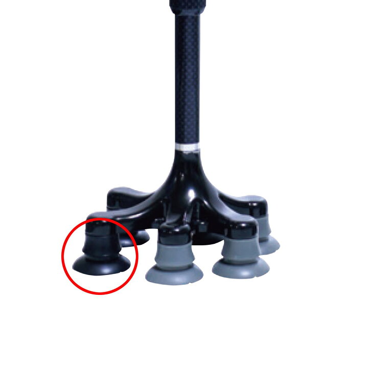 ケアリング スーパー多点杖用先ゴム 杖(伸縮式) ケアリング C071(グレー)6コセット - 2